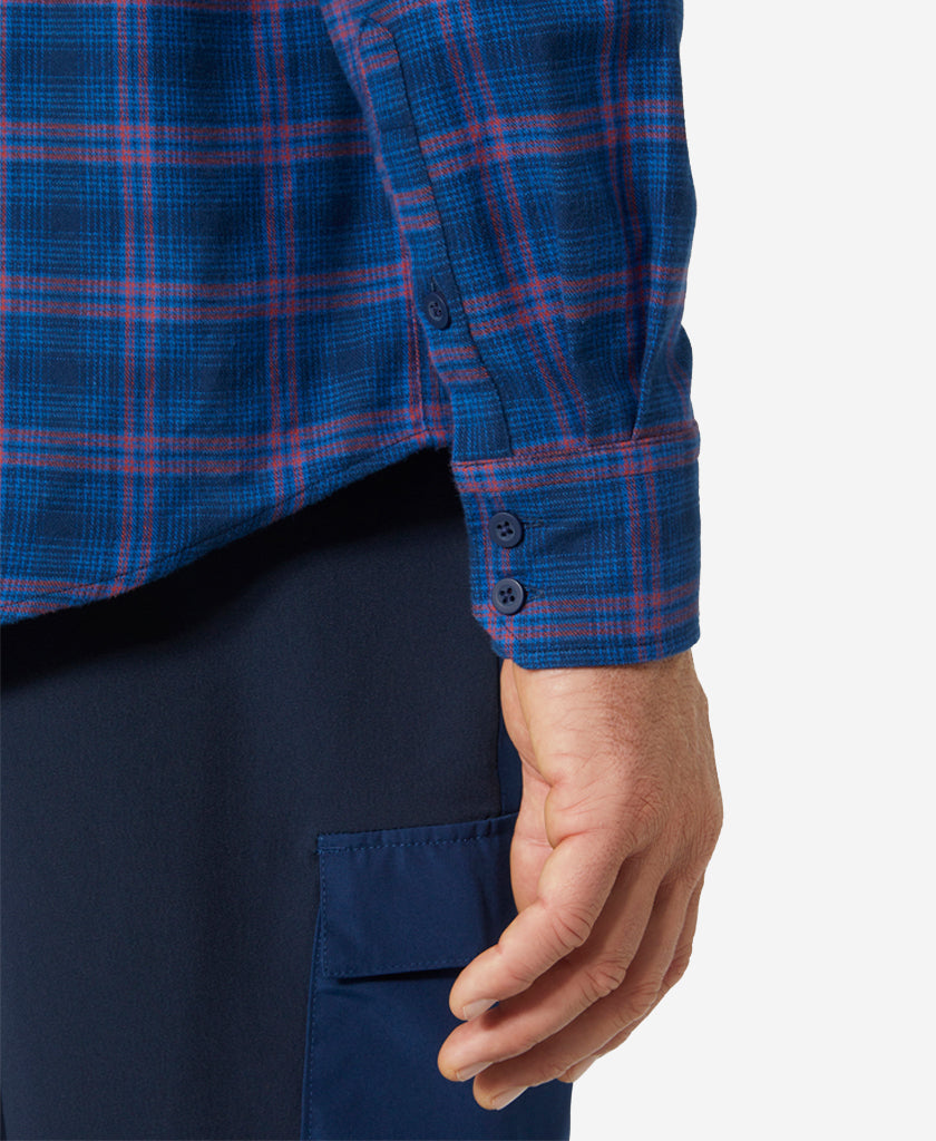 LOKKA ORGANIC FLANNEL LS SHIRT, Ocean Class